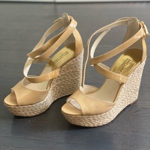 Michael Kors Gabriella Nude Wedge Sandals